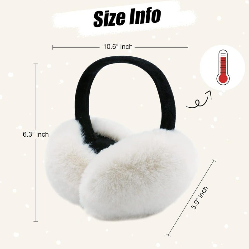 FSTEOE Women Winter Ear Muffs Foldable Girl Ear Warmer Fashion Furry Earmuff Soft Ear Cover Cold Weather - Image 5